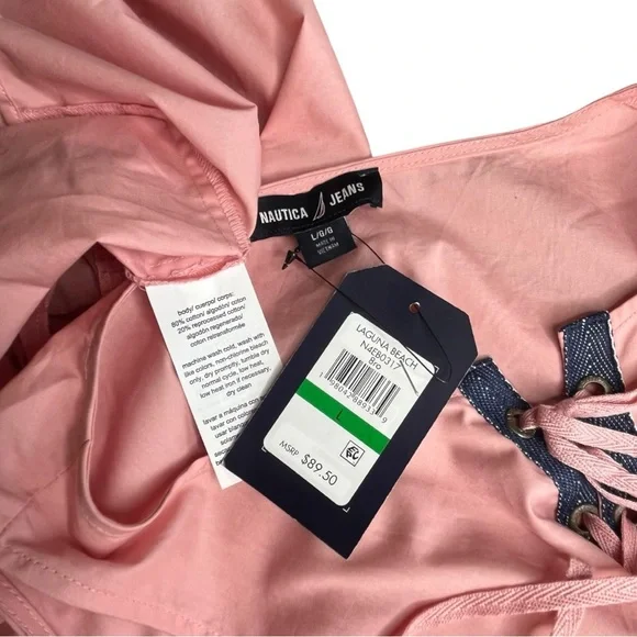 Nautica Jeans lace-up tiered ruffled sleeveless dress with denim accent NWT - Picture 7 of 8